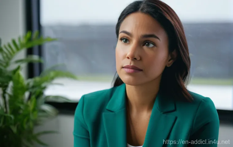 중독상담사로서 현장에서 겪는 돌발 상황 대처법 - **Prompt: The Grounded Counselor in a Storm**
"A portrait of a female addiction counselor in her...